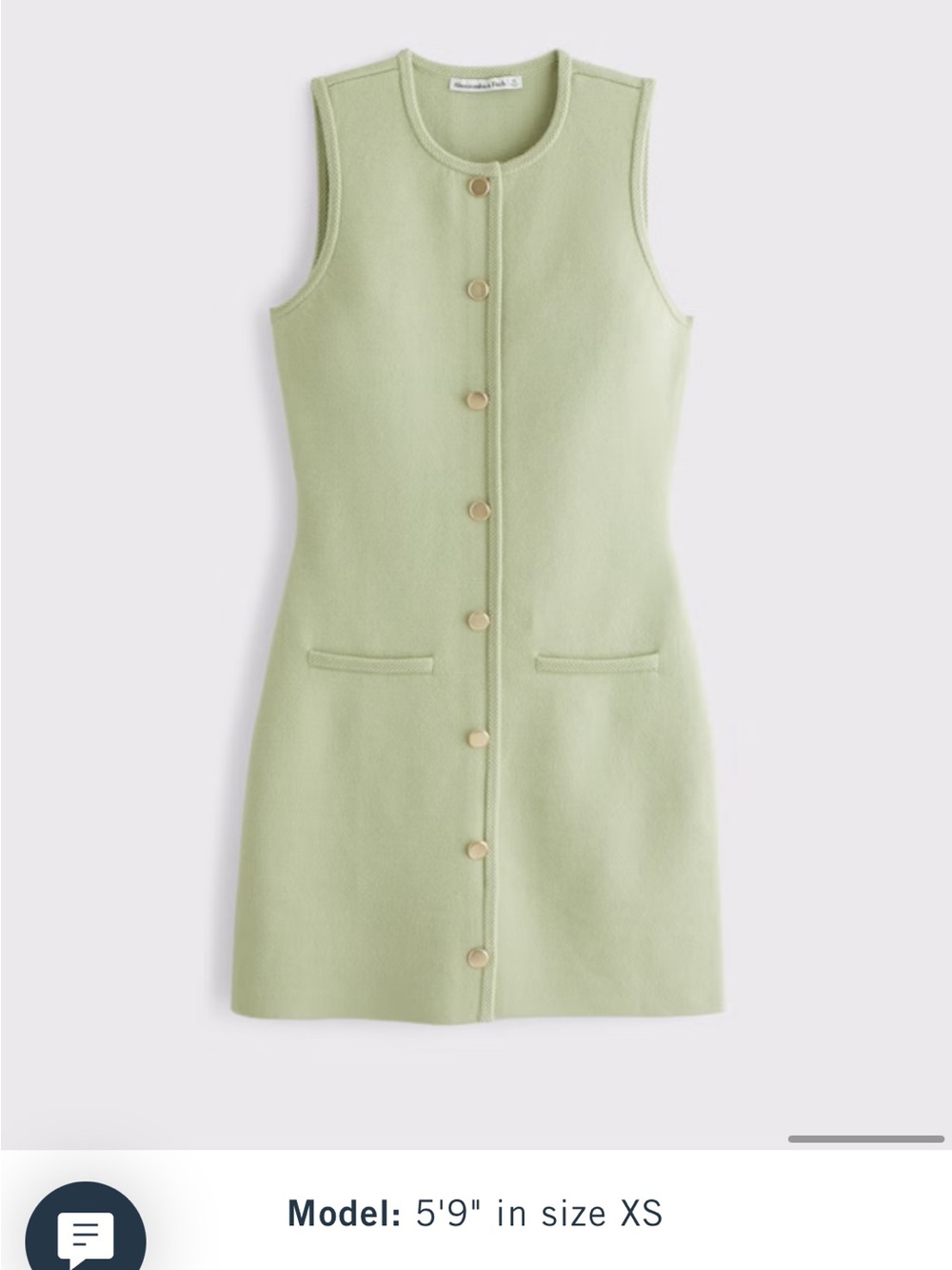 The A&F Mara Mini Sweater Dress - Light Green - Picture 6 of 9